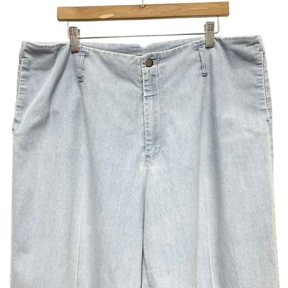 J‎ Peterman Lightweight Denim Wide Leg Jeans Pants Size 18 Light Wash Trousers